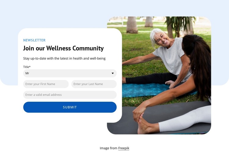 Join to wellness community HTML Template