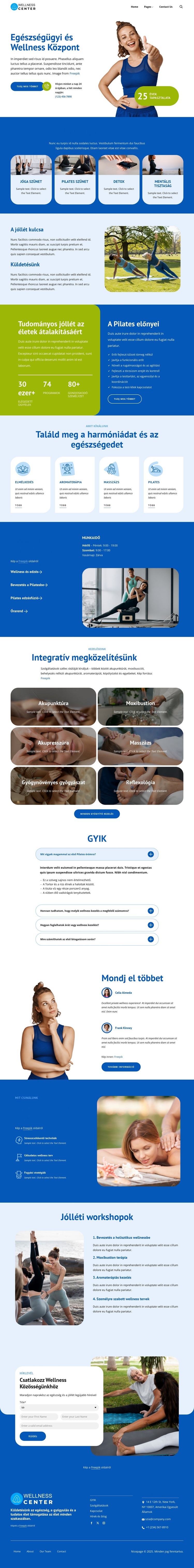 A wellness itt kezdődik HTML Sablon