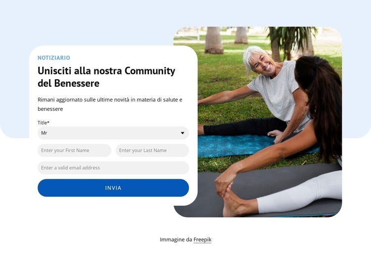 Unisciti alla comunità del benessere Modello HTML5