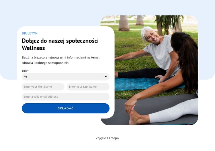 Dołącz do społeczności wellness Motyw WordPress