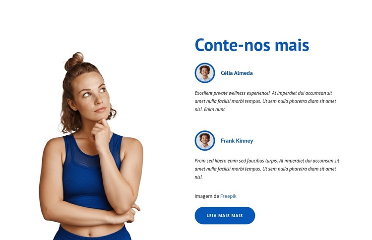 depoimentos de clubes esportivos Modelo de site