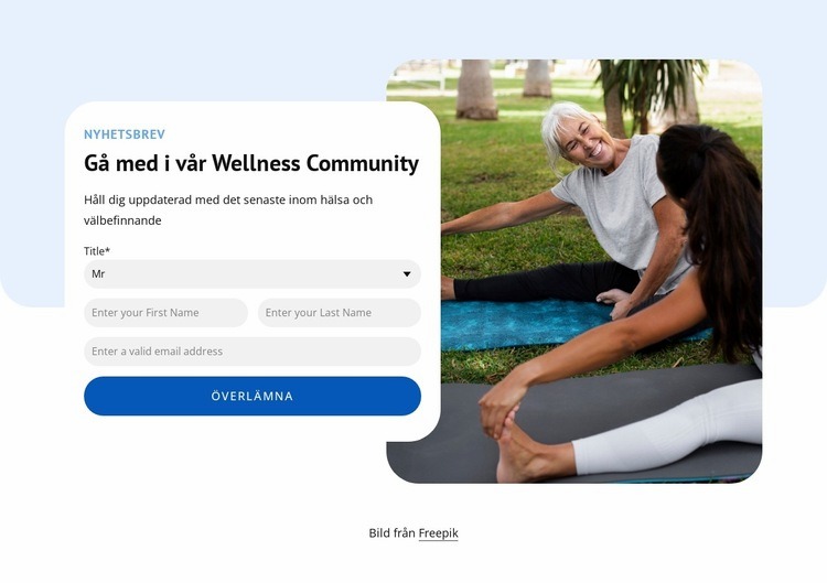 Gå med i wellness-gemenskapen HTML-mall