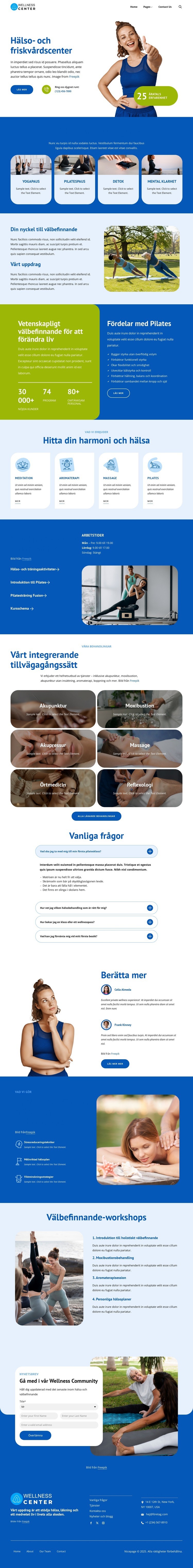 Välbefinnande börjar här Webbplats mall