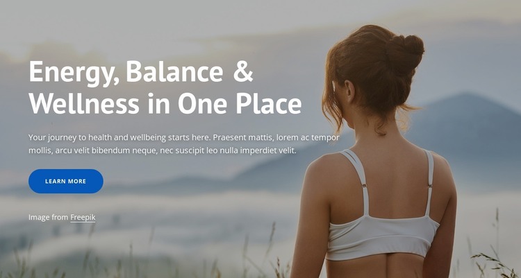 Energy, balance and wellness Website Mockup