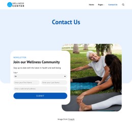 Wellness Center Contact Page