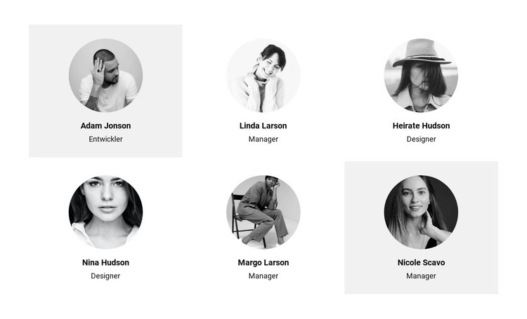 Sechs Leute aus dem Team Website-Modell