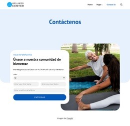 Página de contacto del centro de bienestar Páginas de destino