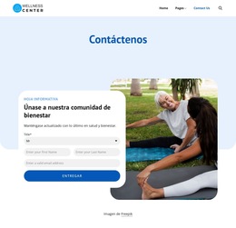 Página de contacto del centro de bienestar Plantillas de sitios web