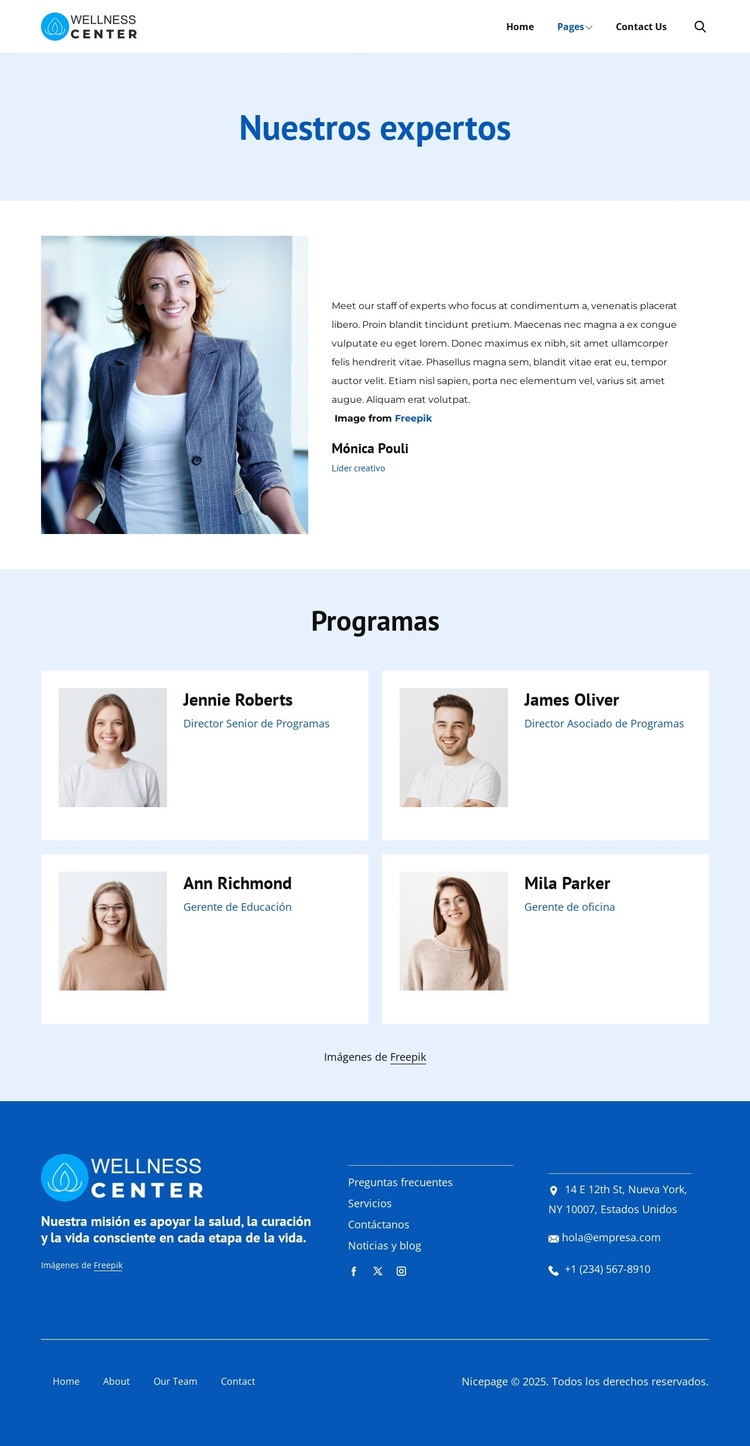 Expertos en centros de bienestar Tema de WordPress
