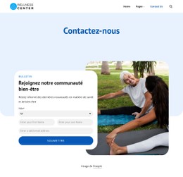 Page De Contact Du Centre De Bien-Être