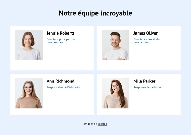 Équipe du centre de bien-être Modèle CSS