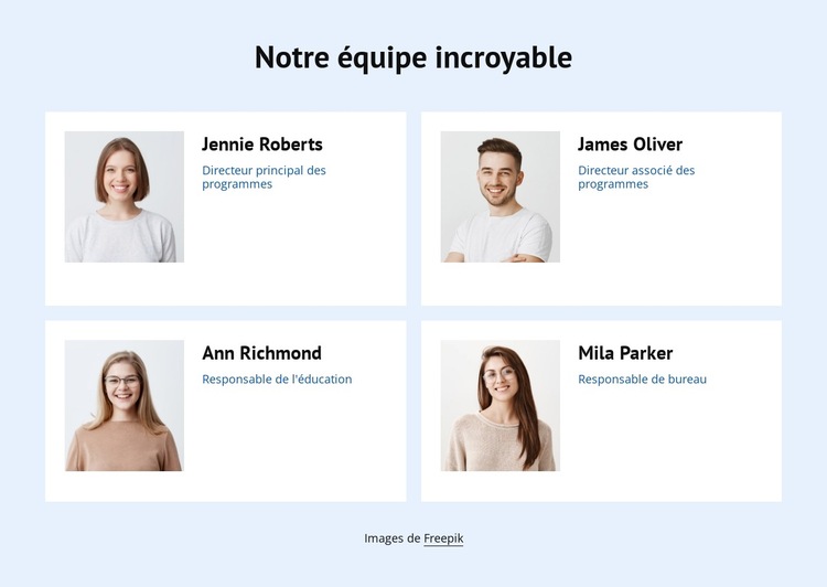 Équipe du centre de bien-être Modèle de site Web