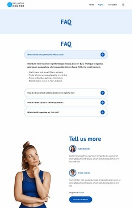 Wellness center help and answers - Html Code Example by Nicepage