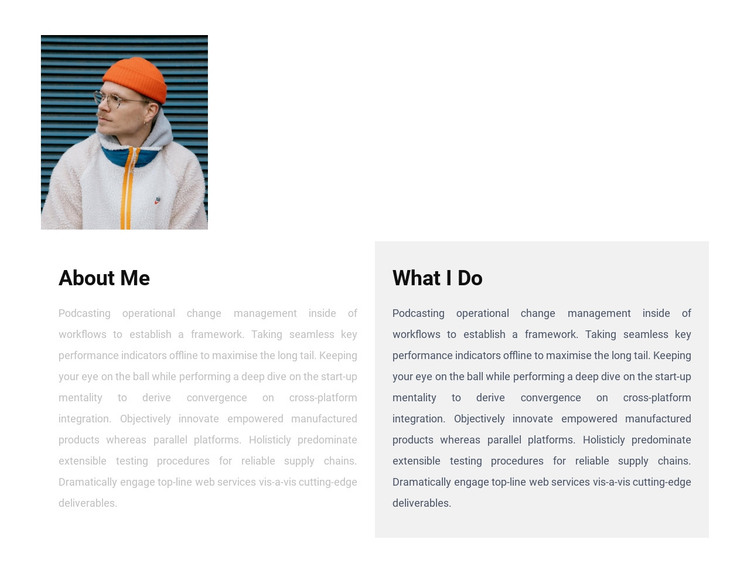 About me and my results HTML Template