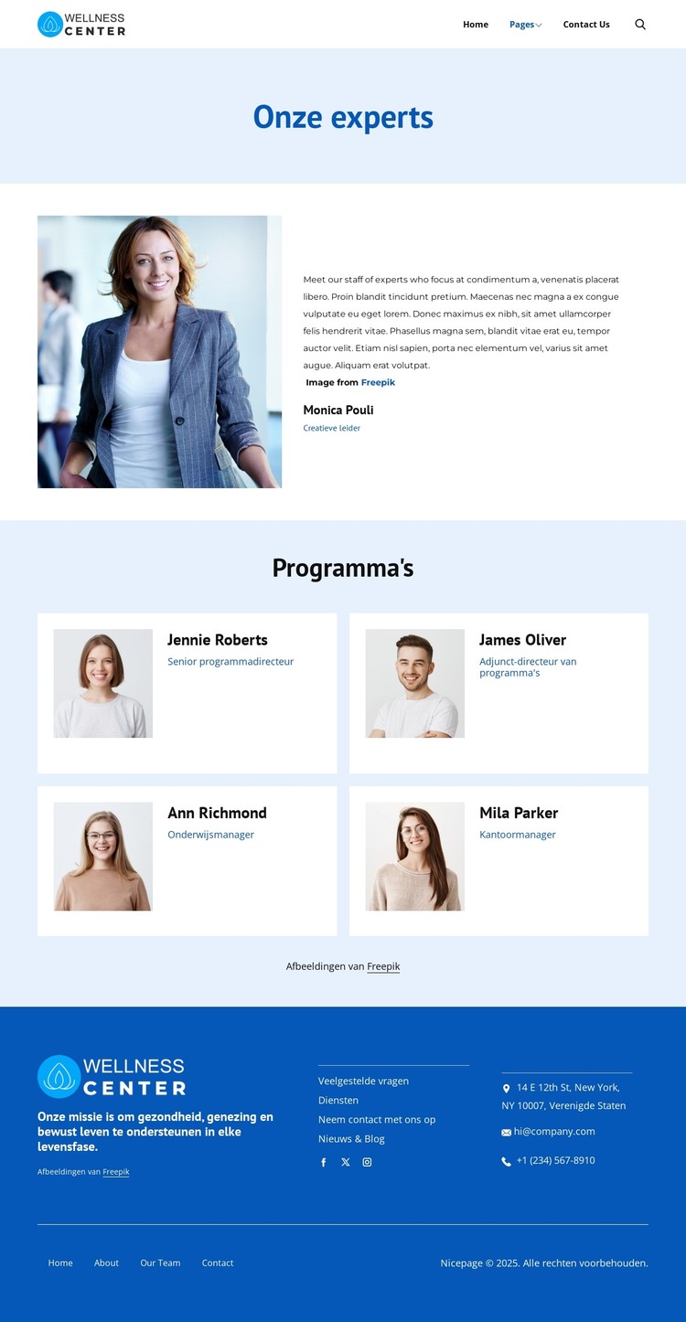 Experts in wellnesscentra HTML-sjabloon