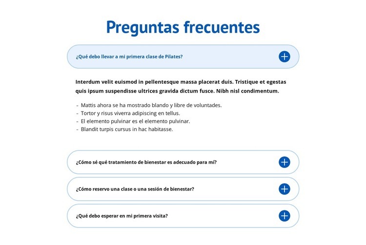 Preguntas frecuentes sobre el centro de bienestar Diseño de páginas web