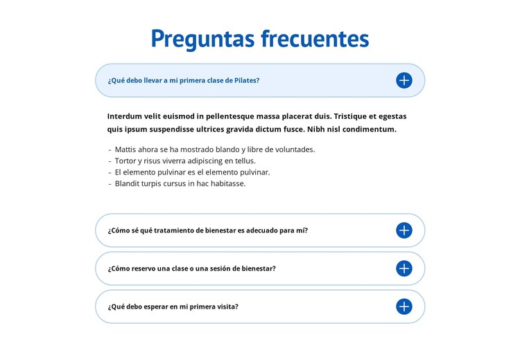 Preguntas frecuentes sobre el centro de bienestar Plantilla CSS