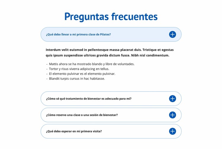 Preguntas frecuentes sobre el centro de bienestar Plantilla Joomla