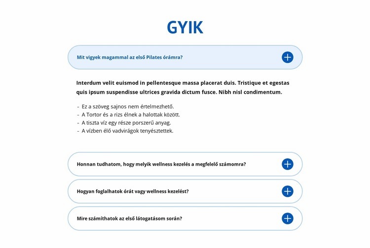 Wellness központ – GYIK HTML Sablon