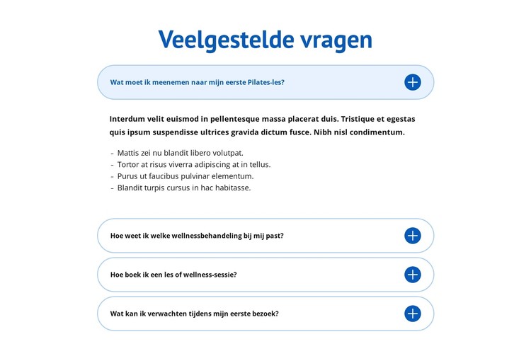 Veelgestelde vragen over wellnesscentra CSS-sjabloon