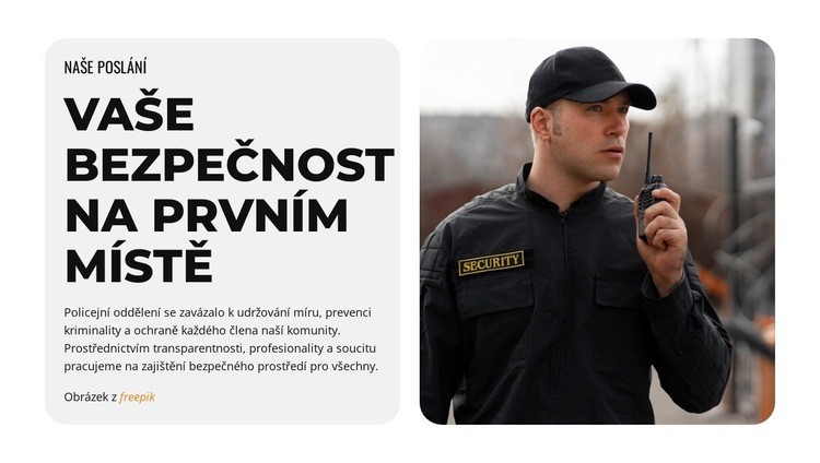 Vaše bezpečnost je naší prioritou Šablona