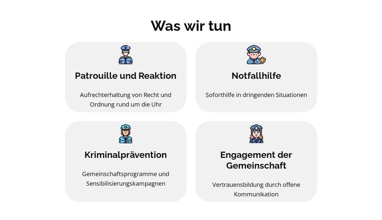 Melden Sie ein Verbrechen online HTML-Vorlage