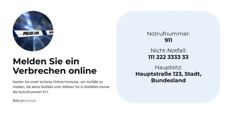 Werde Teil der Polizei Website design