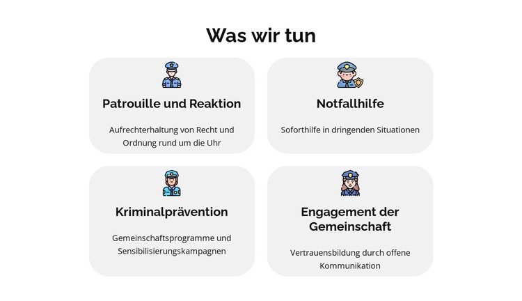 Melden Sie ein Verbrechen online Website-Vorlage