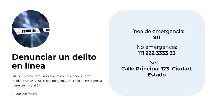 Únete a la policía Plantilla HTML5