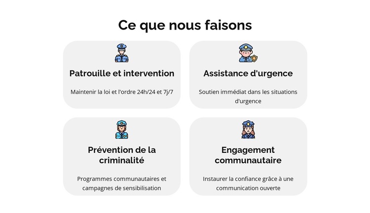 Signaler un crime en ligne Modèle de site Web