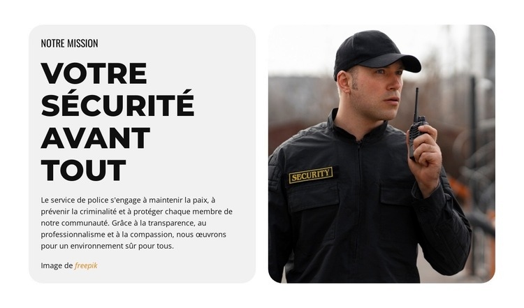 Votre sécurité est notre priorité Modèle d'une page