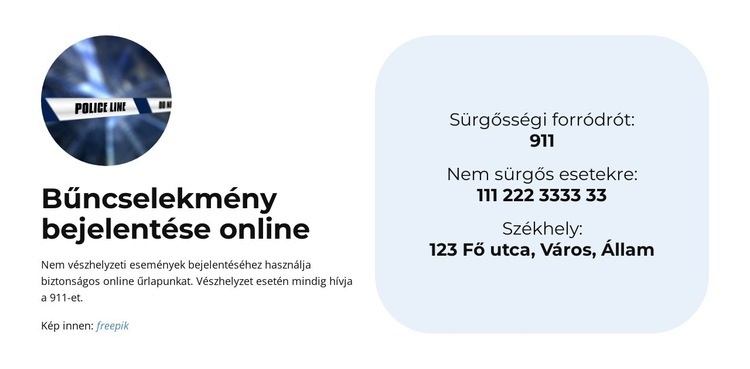 Csatlakozz a rendőrséghez Weboldal tervezés