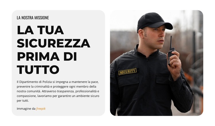 La tua sicurezza è la nostra priorità Modello HTML