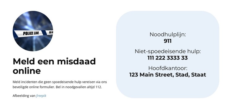 Sluit je aan bij de politie HTML-sjabloon