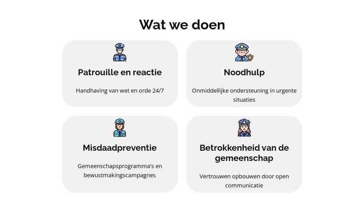 Meld een misdaad online Website sjabloon