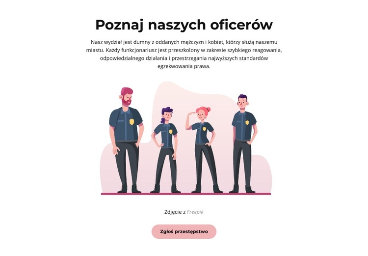 Poznaj naszych funkcjonariuszy policji Szablon witryny sieci Web