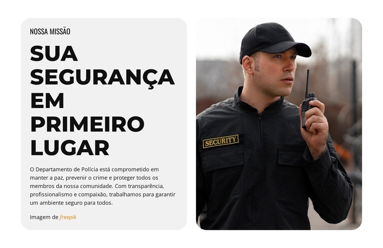 Sua segurança é nossa prioridade Modelo de site