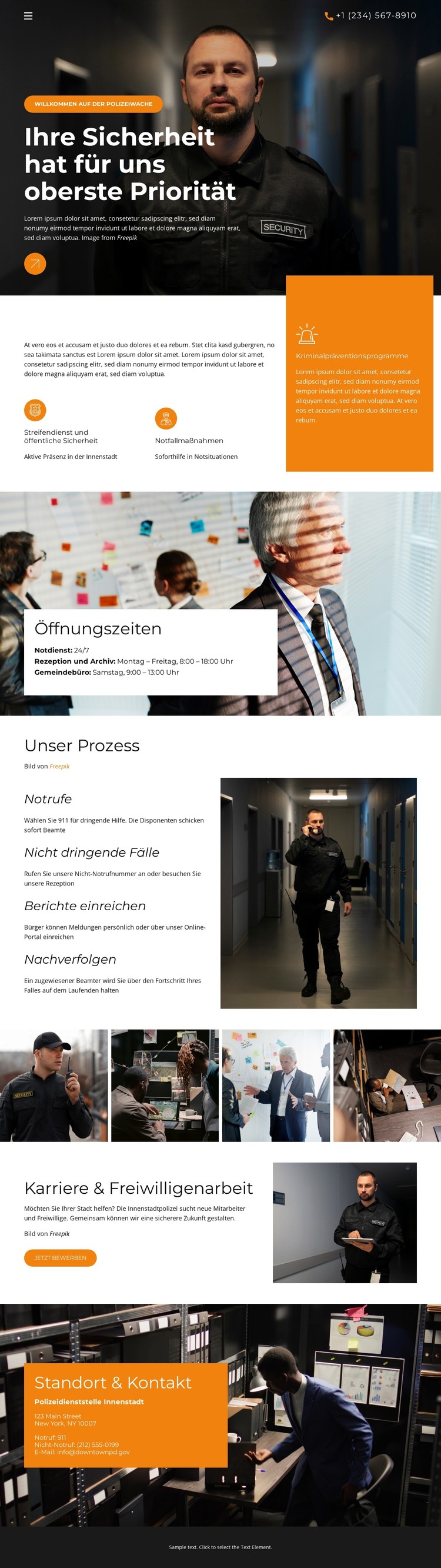 Gemeindepolizeidienste CSS-Vorlage