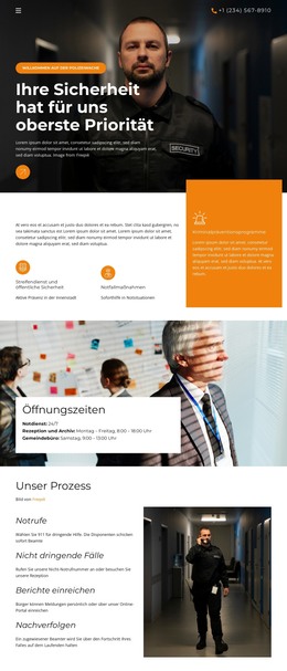 Gemeindepolizeidienste - HTML-Webvorlage