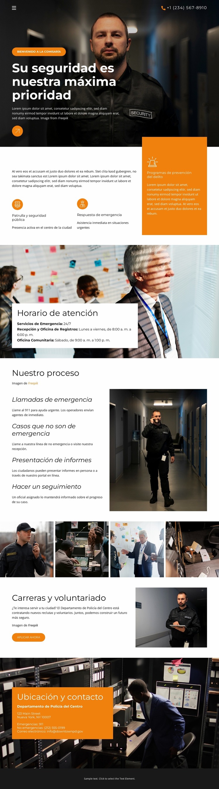 Servicios de Policía Comunitaria Plantilla Joomla