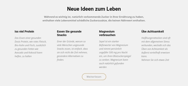 Kreative neue Ideen zum Leben HTML Website Builder