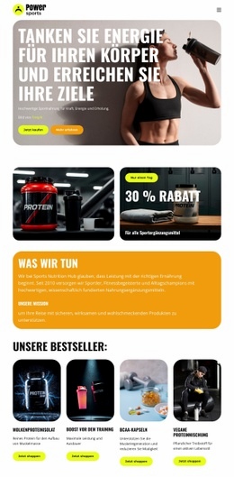 Premium-Sportnahrung HTML5-Vorlagen