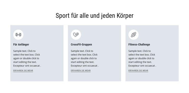 Sport für alle Website design