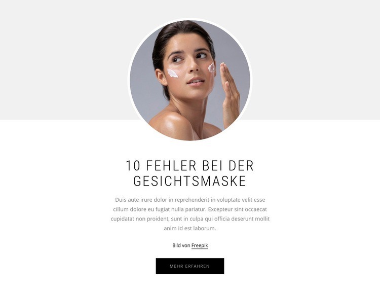 10 Fehler mit Gesichtsmasken Website-Modell