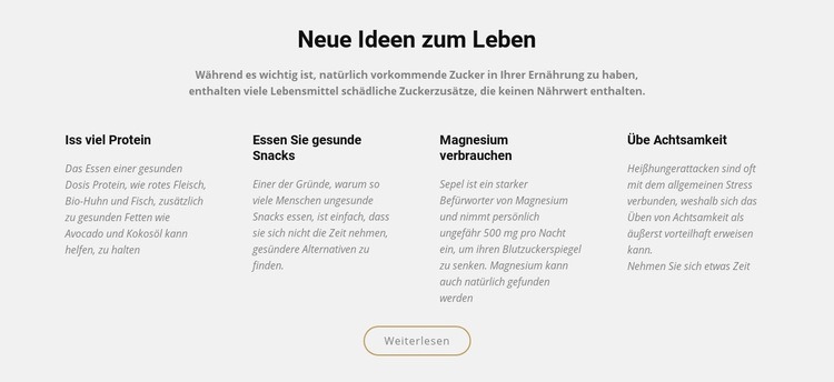 Kreative neue Ideen zum Leben Landing Page