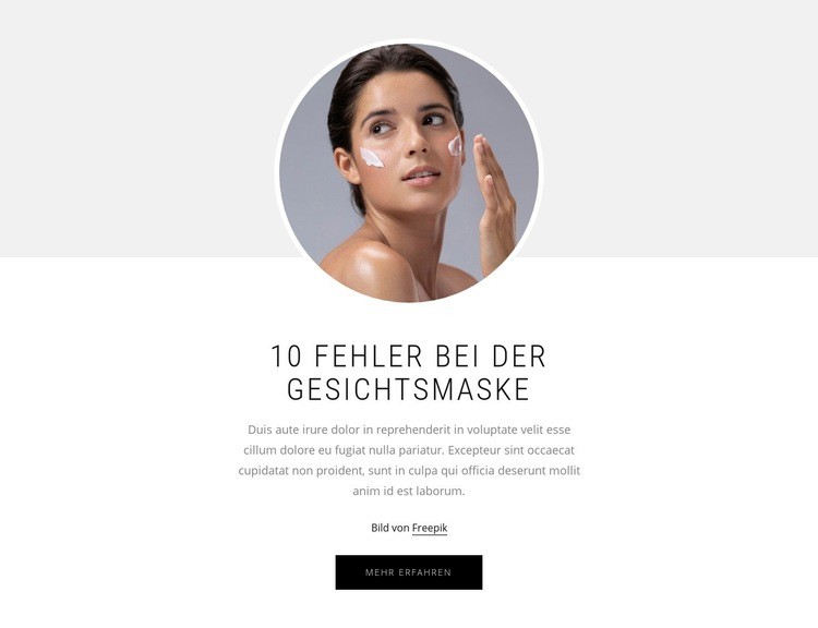 10 Fehler mit Gesichtsmasken Landing Page