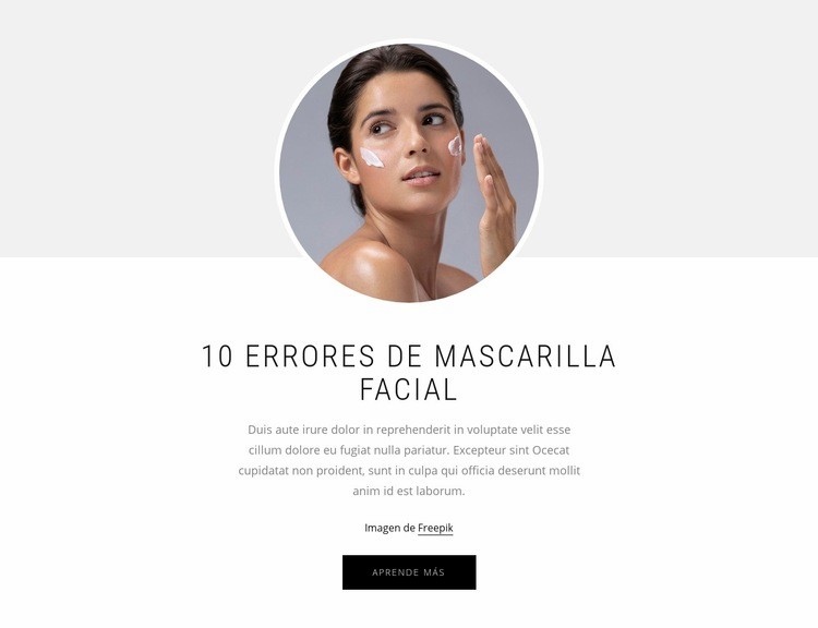 10 errores de mascarilla facial Diseño de páginas web