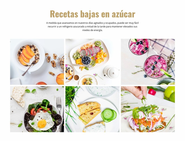 Recetas favoritas de comida sabrosa Maqueta de sitio web