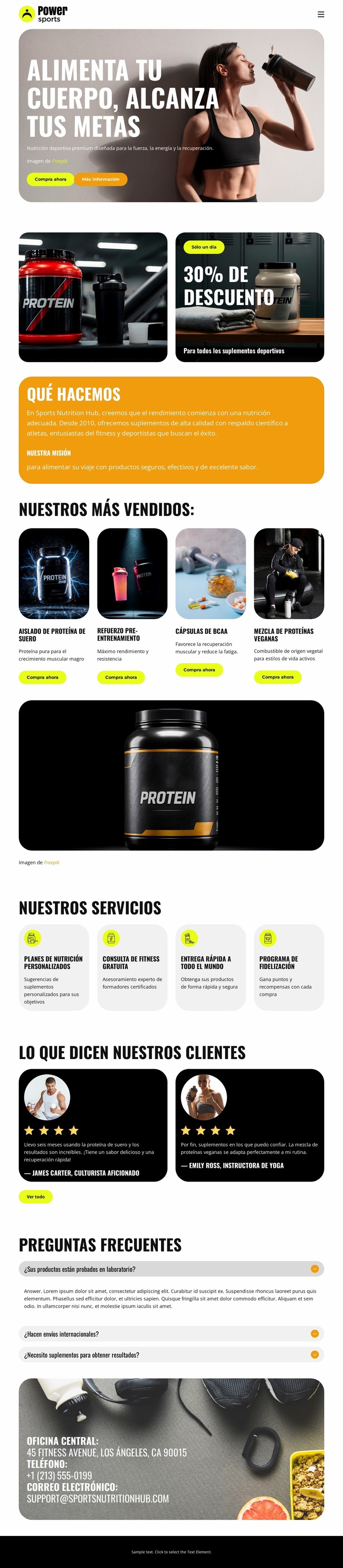 Nutrición deportiva premium Plantilla Joomla