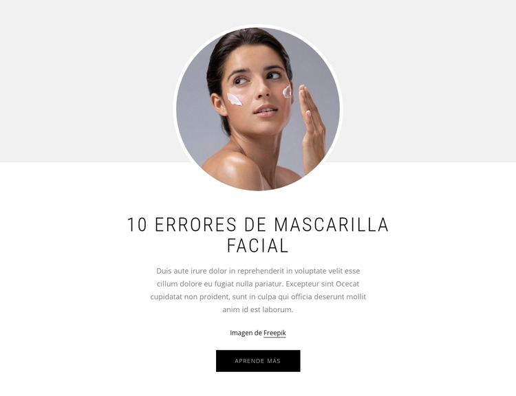 10 errores de mascarilla facial Plantilla Joomla